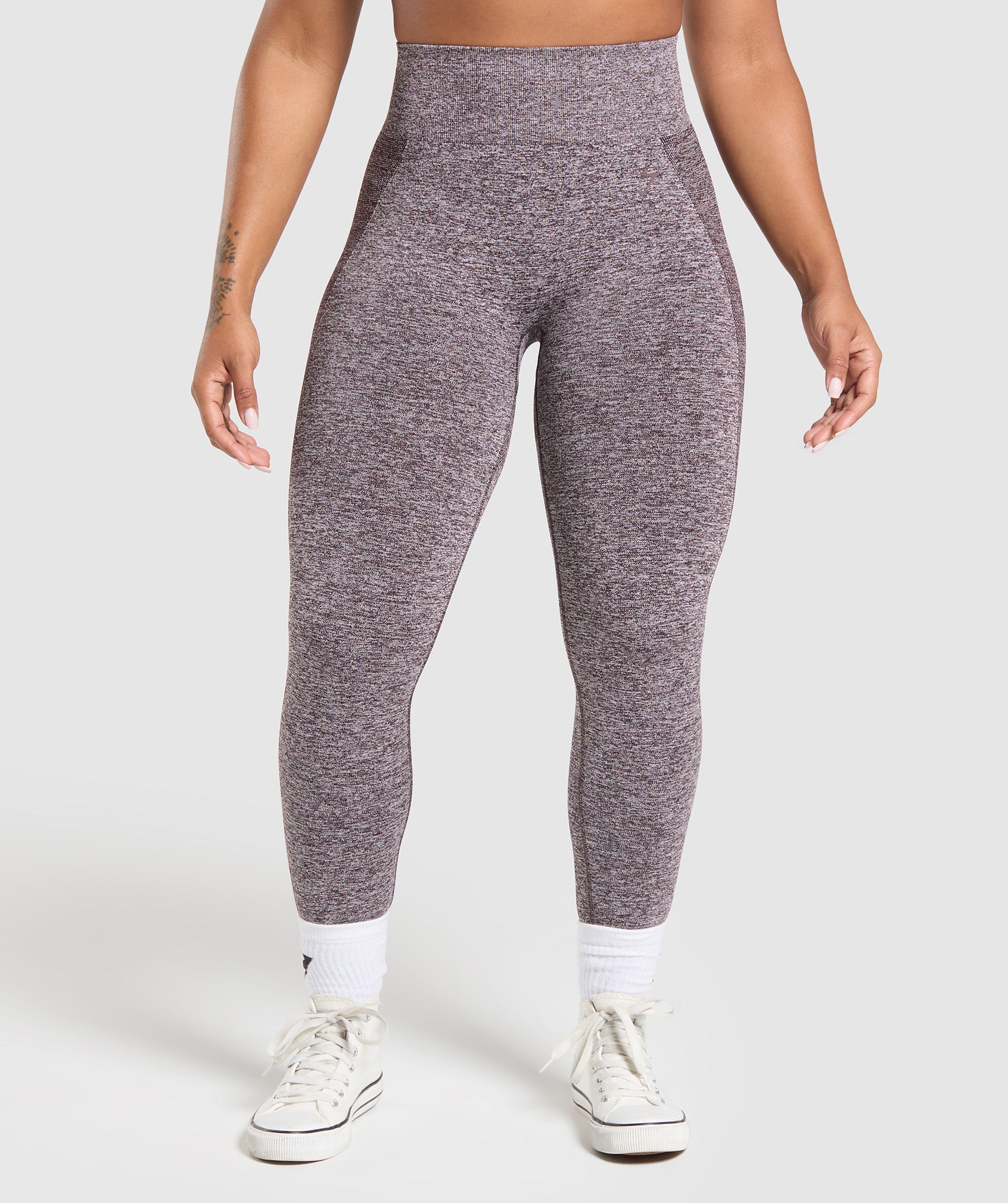 Gymshark Flex High Waisted Leggings - Plum Brown/White Marl