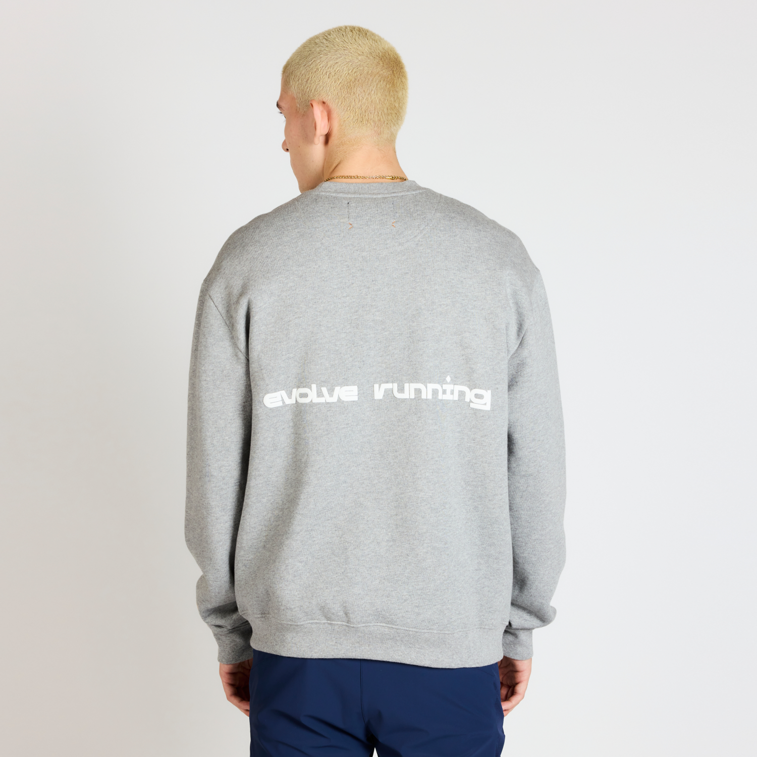 Cotton Fleece Evolve Running Crewneck - Heather Grey