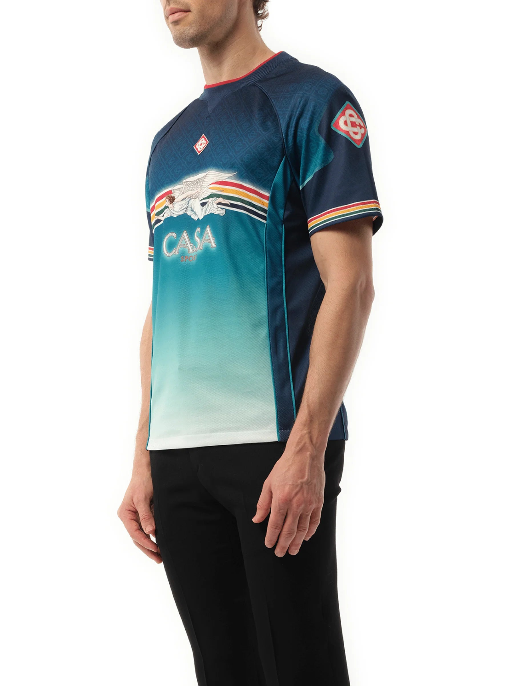 Casa Printed Football Top in Multicolour