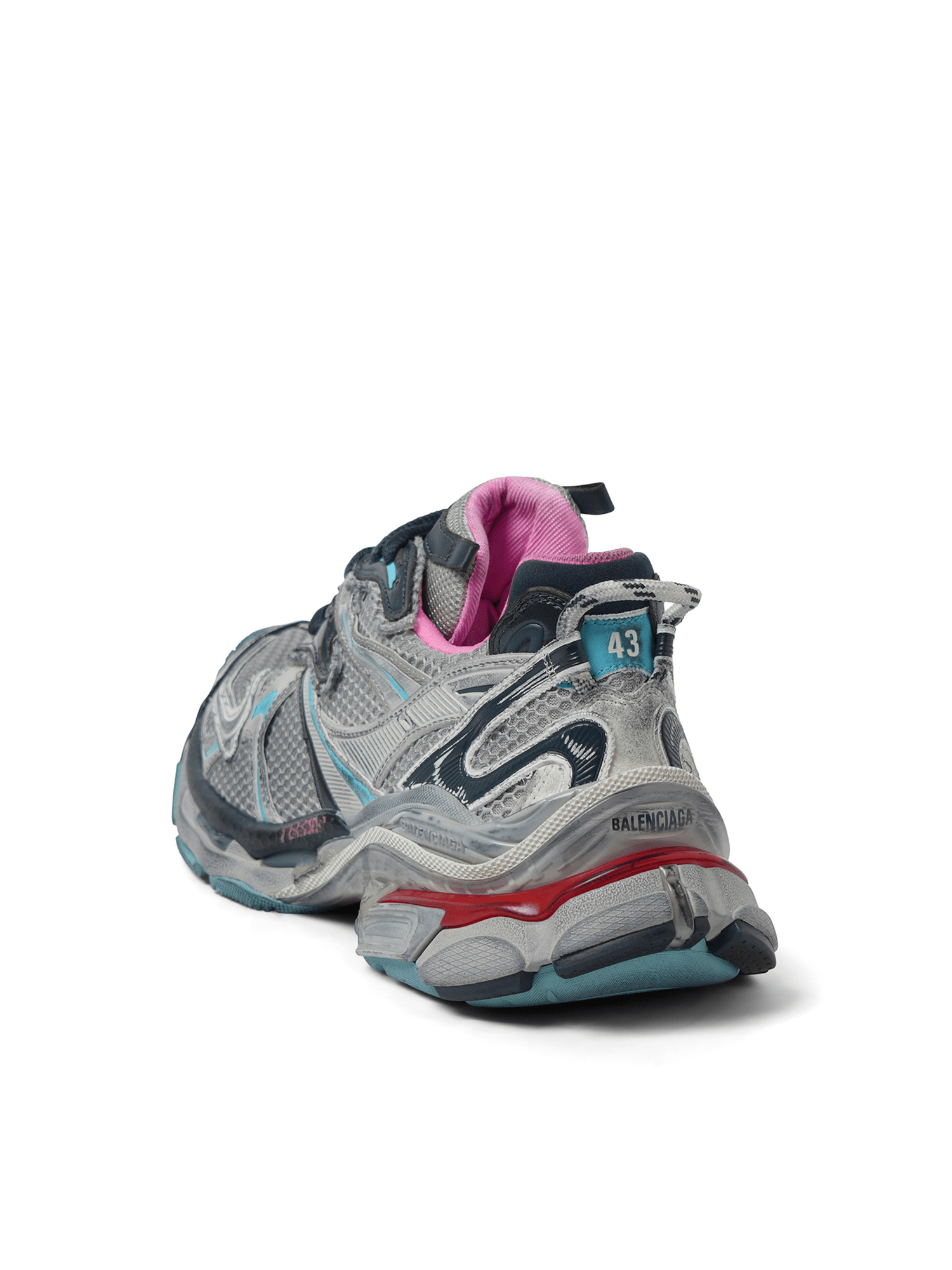 BALENCIAGA Runner 2 Sneaker in Grey/Blue/Pink/Red