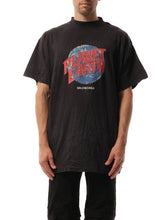 Planet Earth Oversized T-Shirt in Washed Black