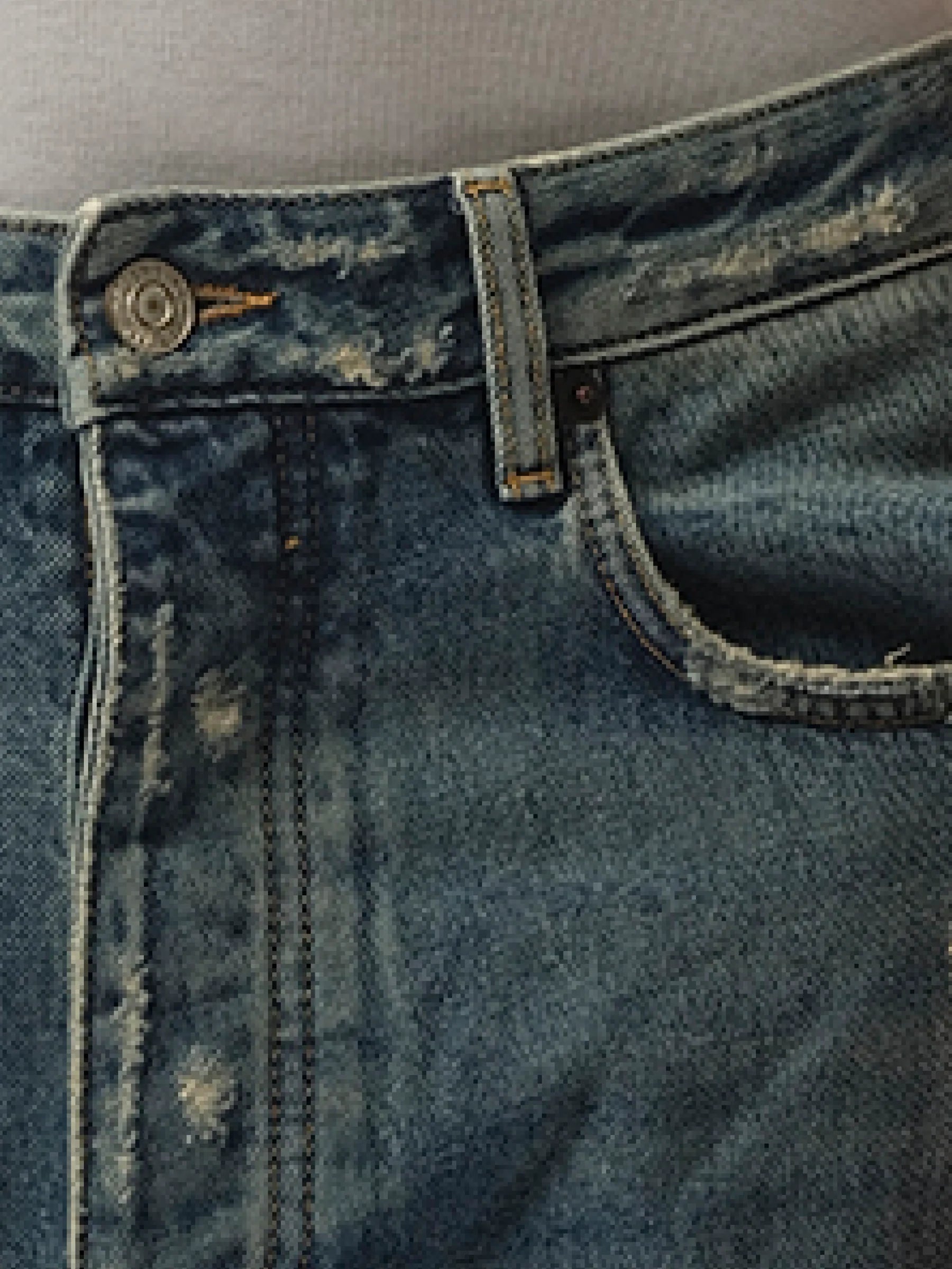 Light Indigo Denim Ripped Pants in Sun Bleached Blue