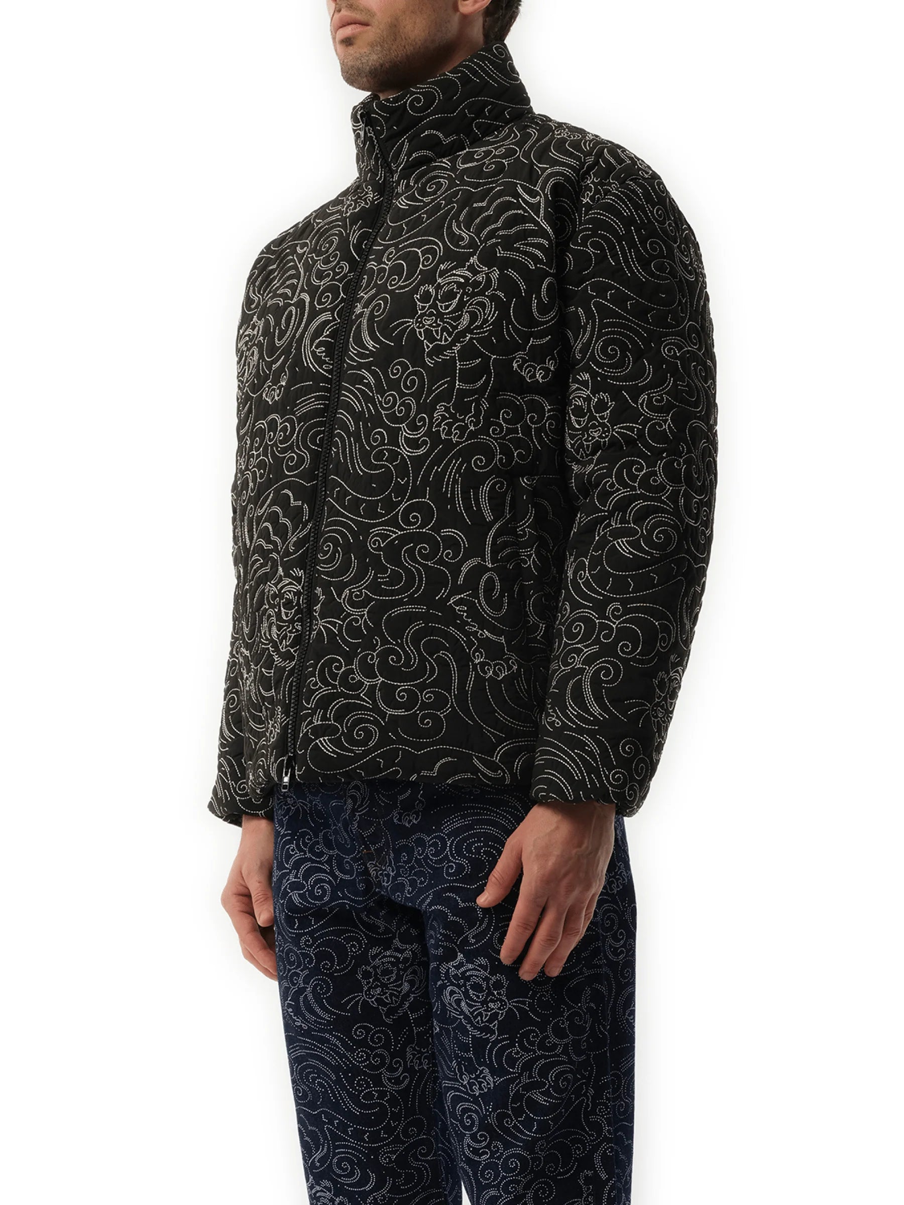 Kenzo Star Tiger Down Jacket in Black
