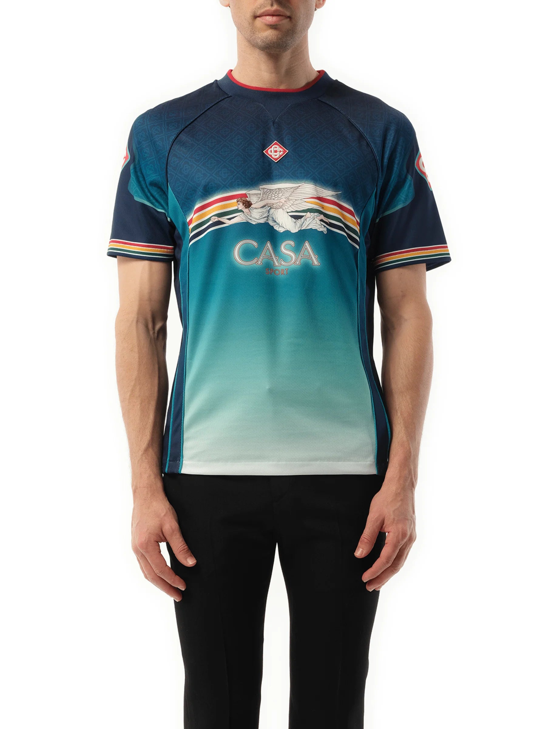 Casa Printed Football Top in Multicolour