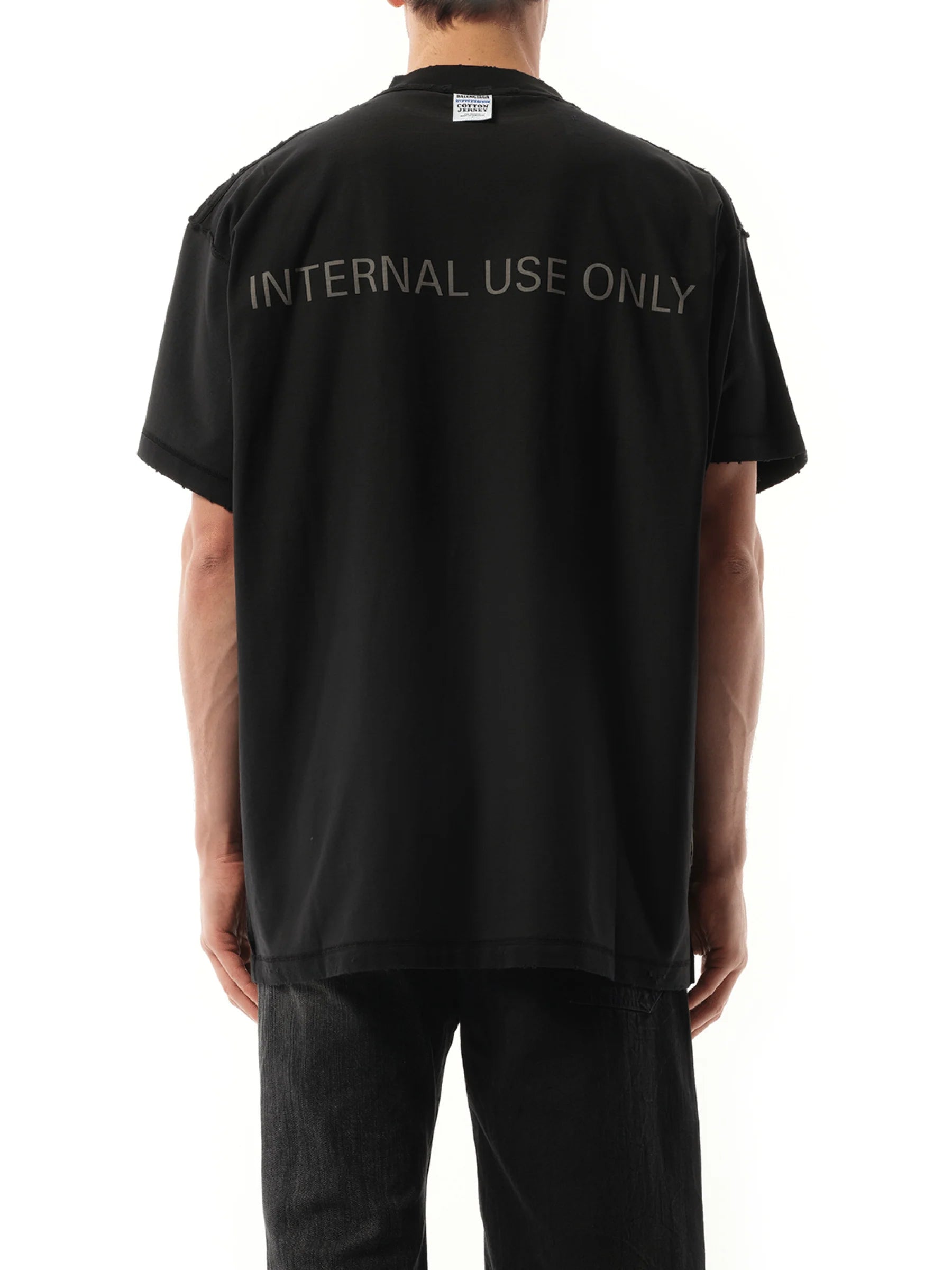 Internal Use Only Inside Out Oversized T-Shirt in Black
