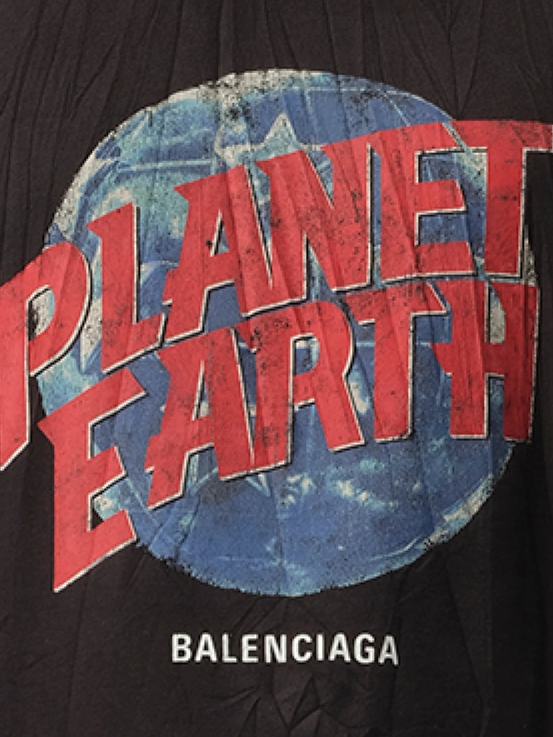 Planet Earth Oversized T-Shirt in Washed Black