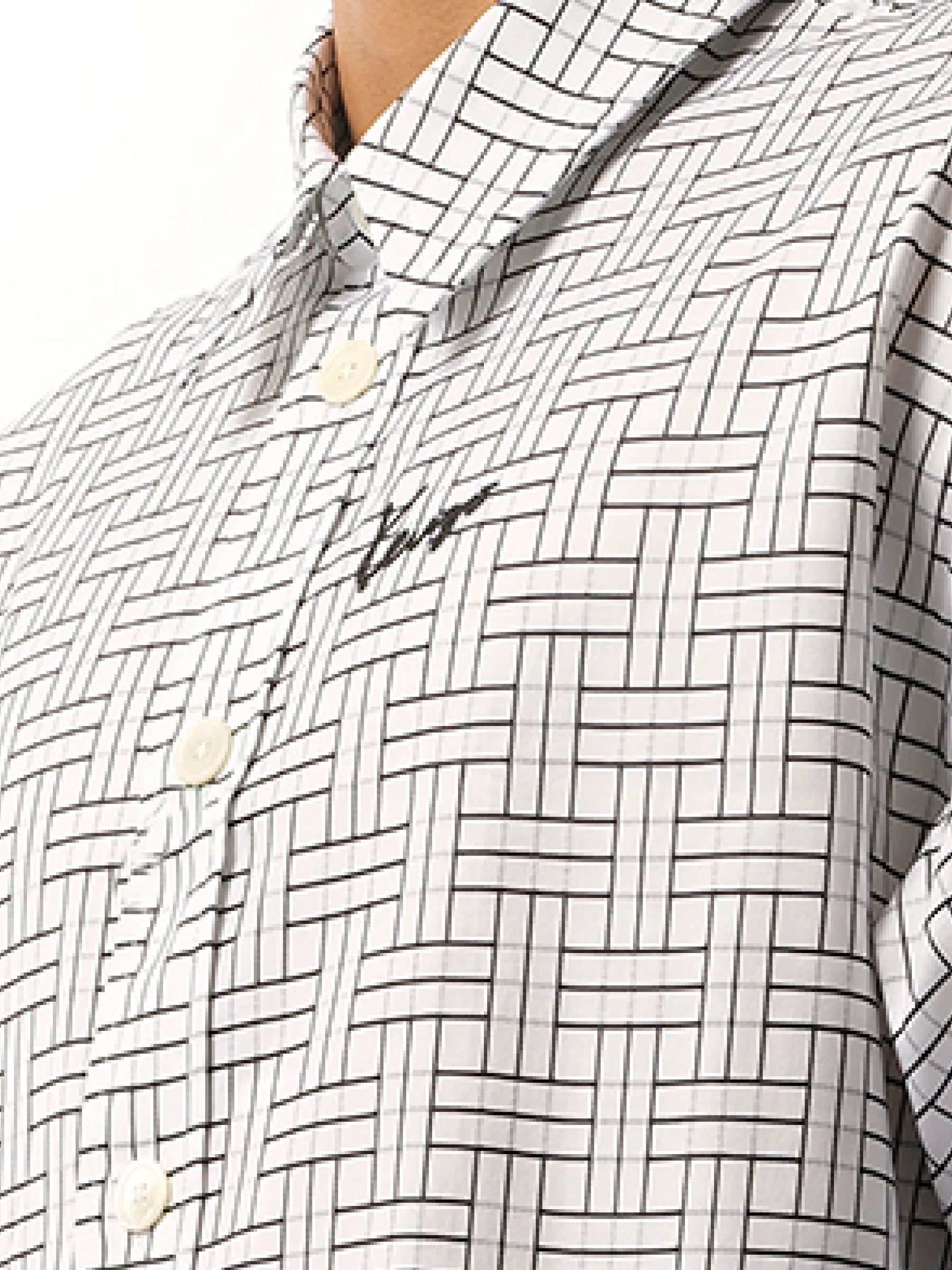 Kenzo Weave Oversized Shirt in White