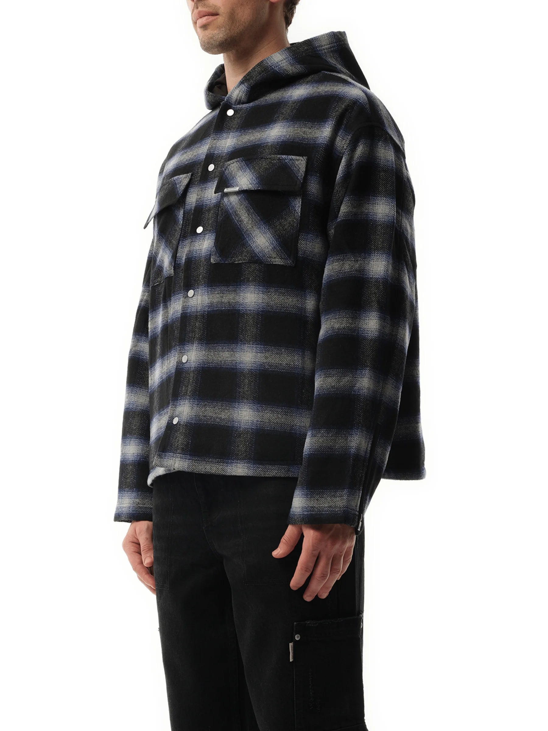 Hooded Overshirt in Midnight Navy