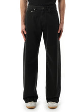 Monogram Loose Denim Pants in Black/Black