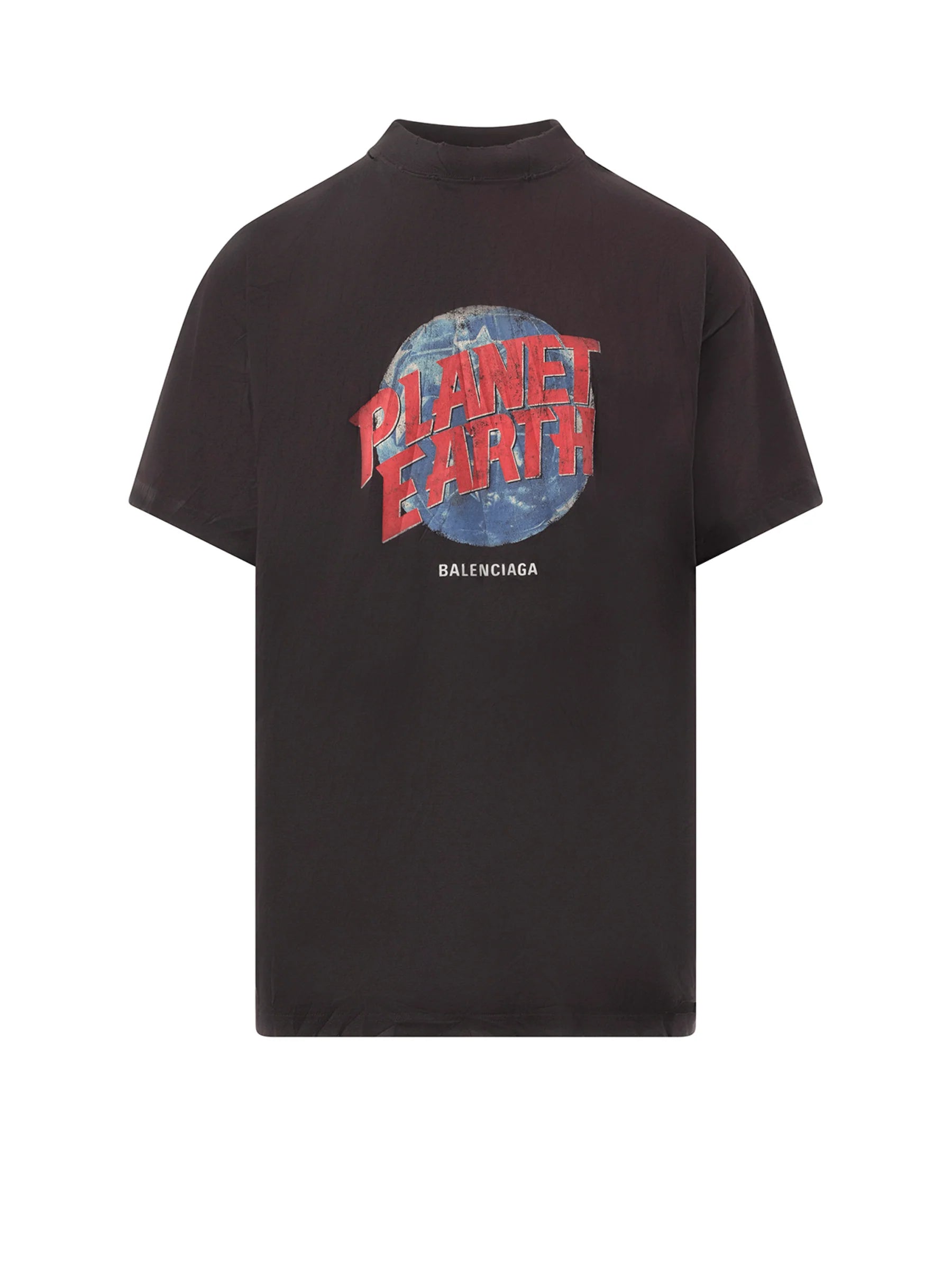 Planet Earth Oversized T-Shirt in Washed Black