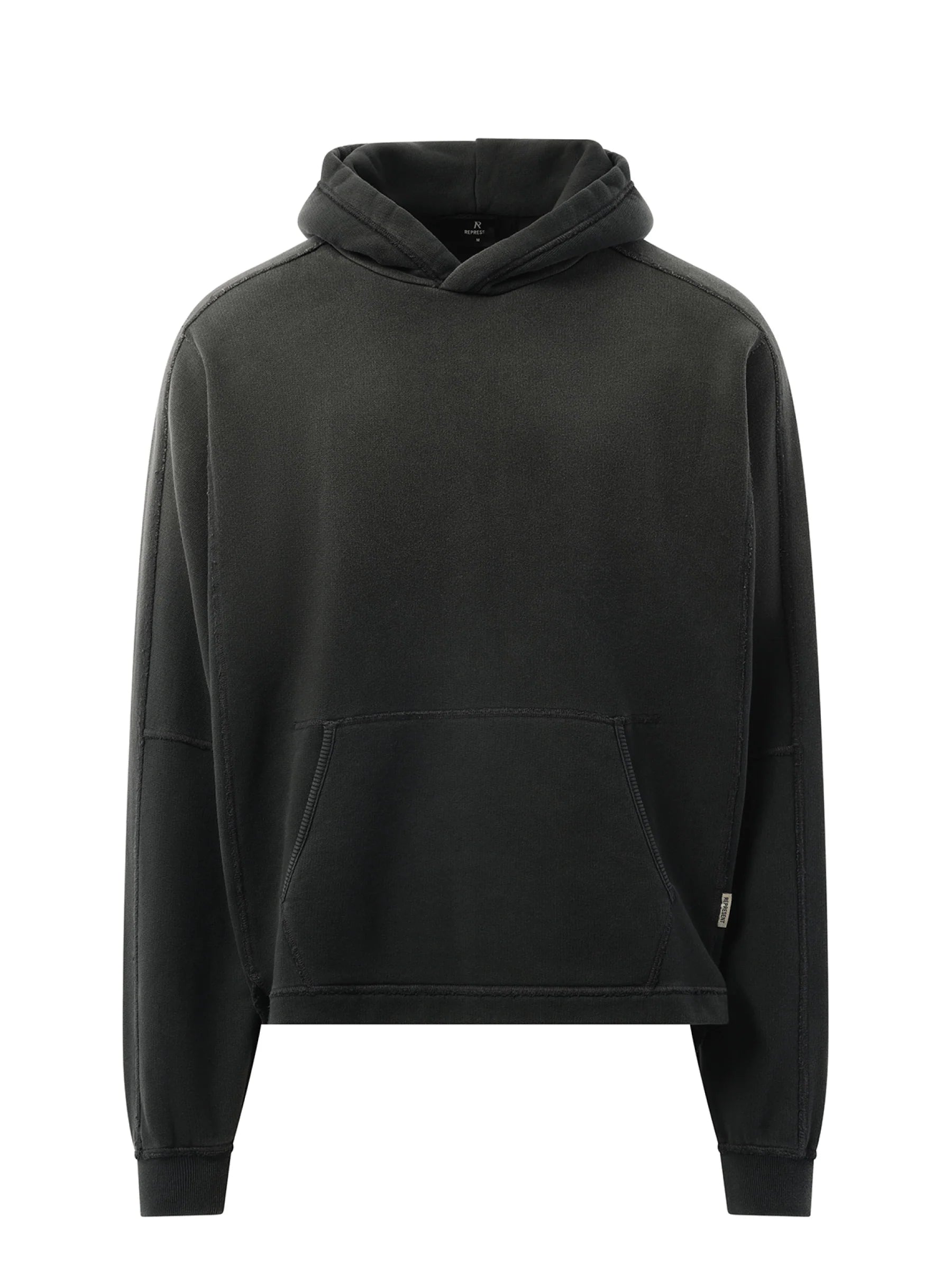 Step Hem Hoodie in Stained Black