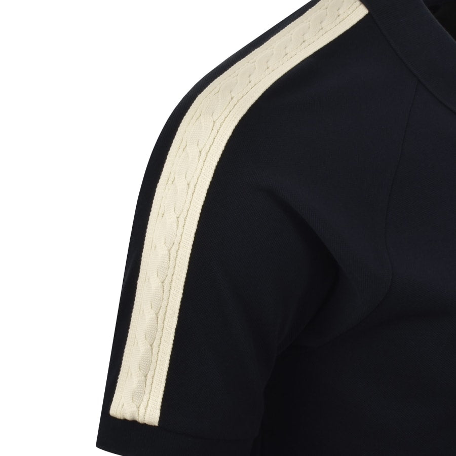Fred Perry Cable Tape Quarter Zip Polo Navy