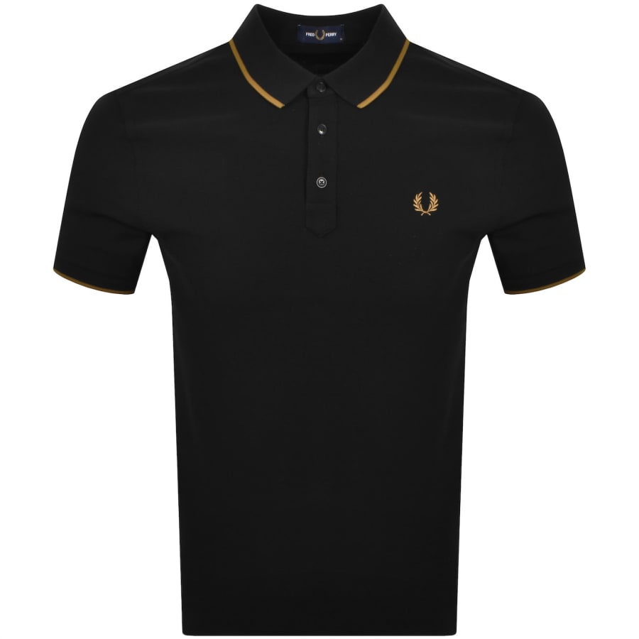Fred Perry Collar Stand Polo T Shirt Black