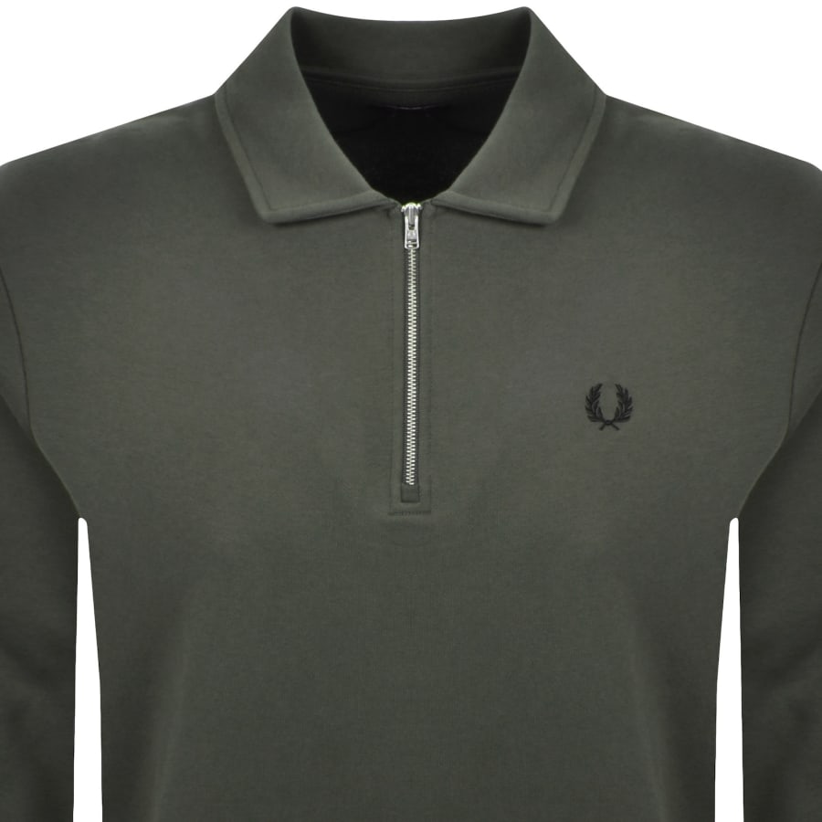 Fred Perry Collared Sweatshirt Green
