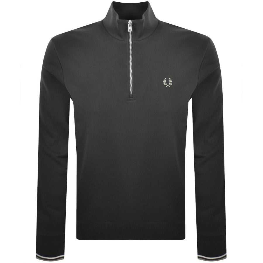 Fred Perry Half Zip Sweatshirt Anchor Grey