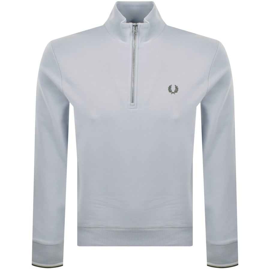 Fred Perry Half Zip Sweatshirt Dusky Blue