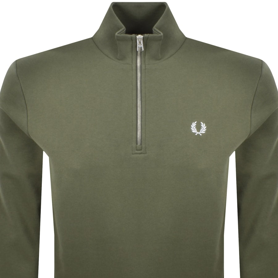 Fred Perry Half Zip Sweatshirt Green