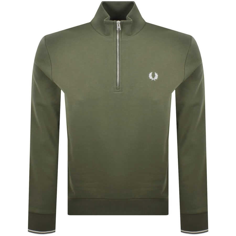 Fred Perry Half Zip Sweatshirt Green