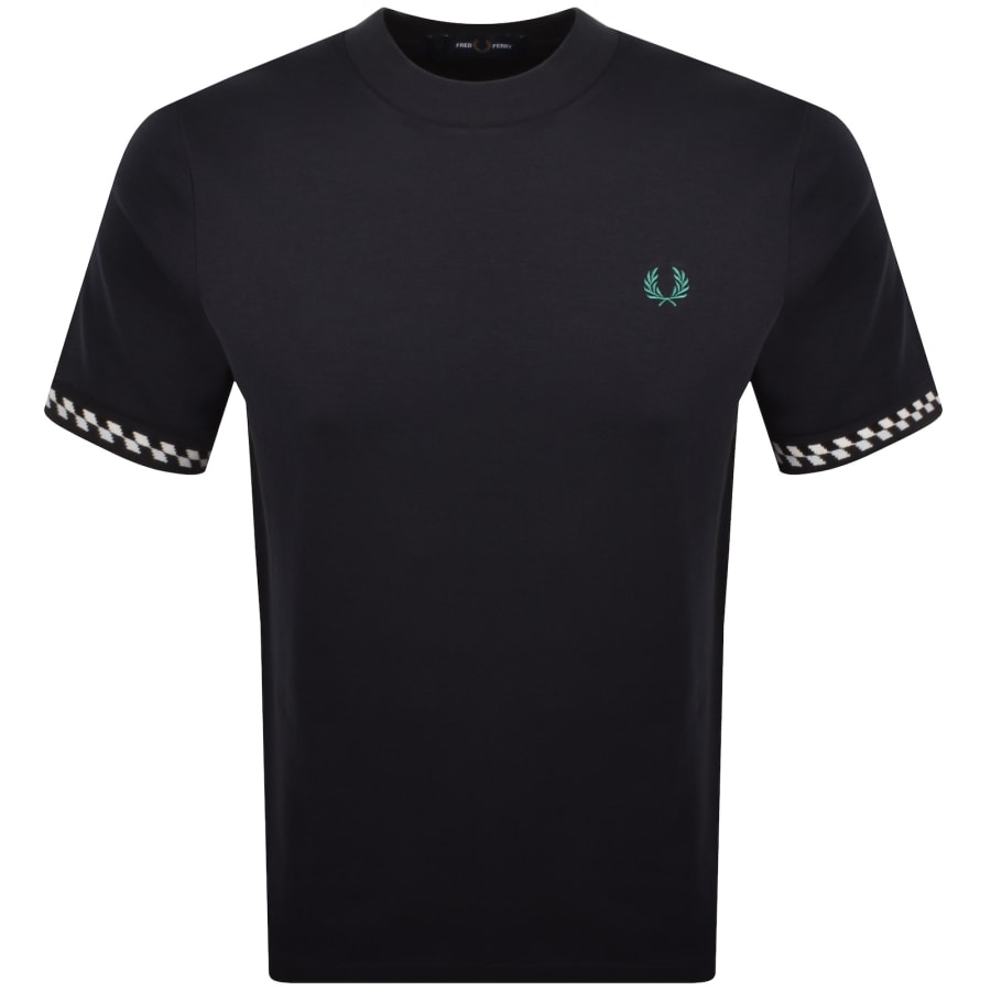 Fred Perry Jacquard Cuff T Shirt Navy