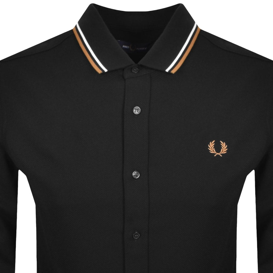 Fred Perry Pique Polo Collar Shirt Black