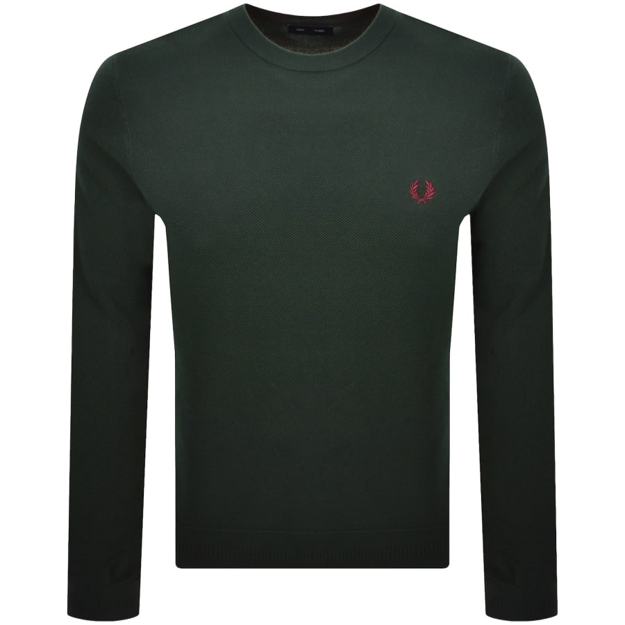 Fred Perry Pique Stitch Jumper Green