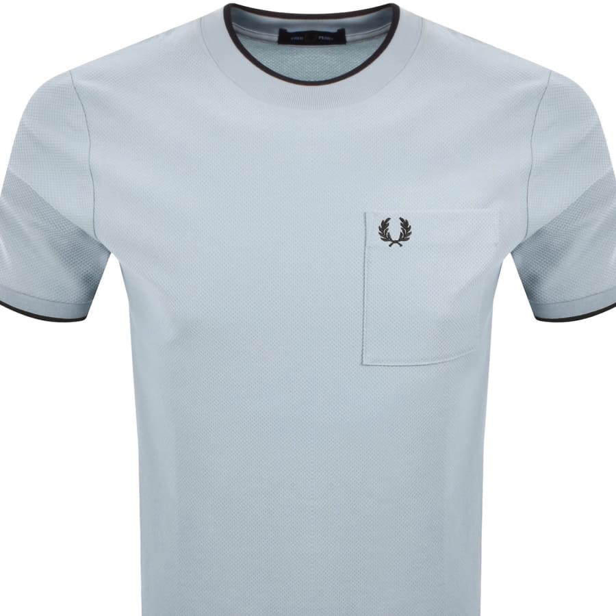 Fred Perry Pocket Detail Pique T Shirt Blue