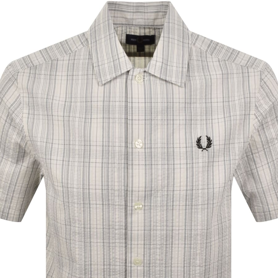 Fred Perry Seersucker Check Shirt Ecru