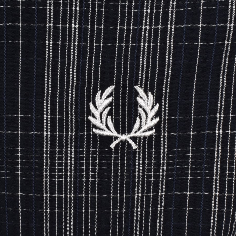 Fred Perry Seersucker Check Shirt Navy