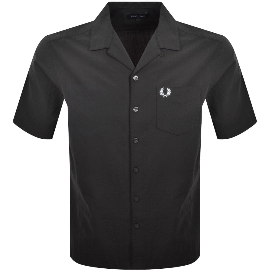 Fred Perry Seersucker Revere Collar Shirt Grey