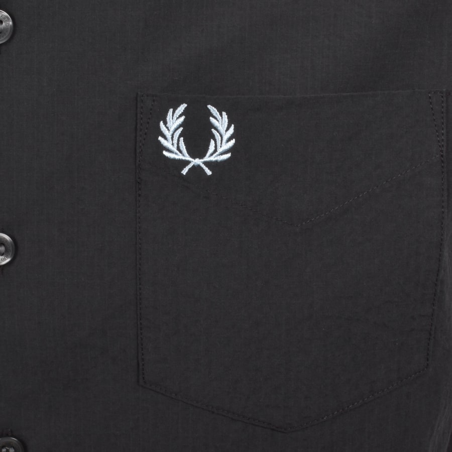 Fred Perry Seersucker Revere Collar Shirt Grey