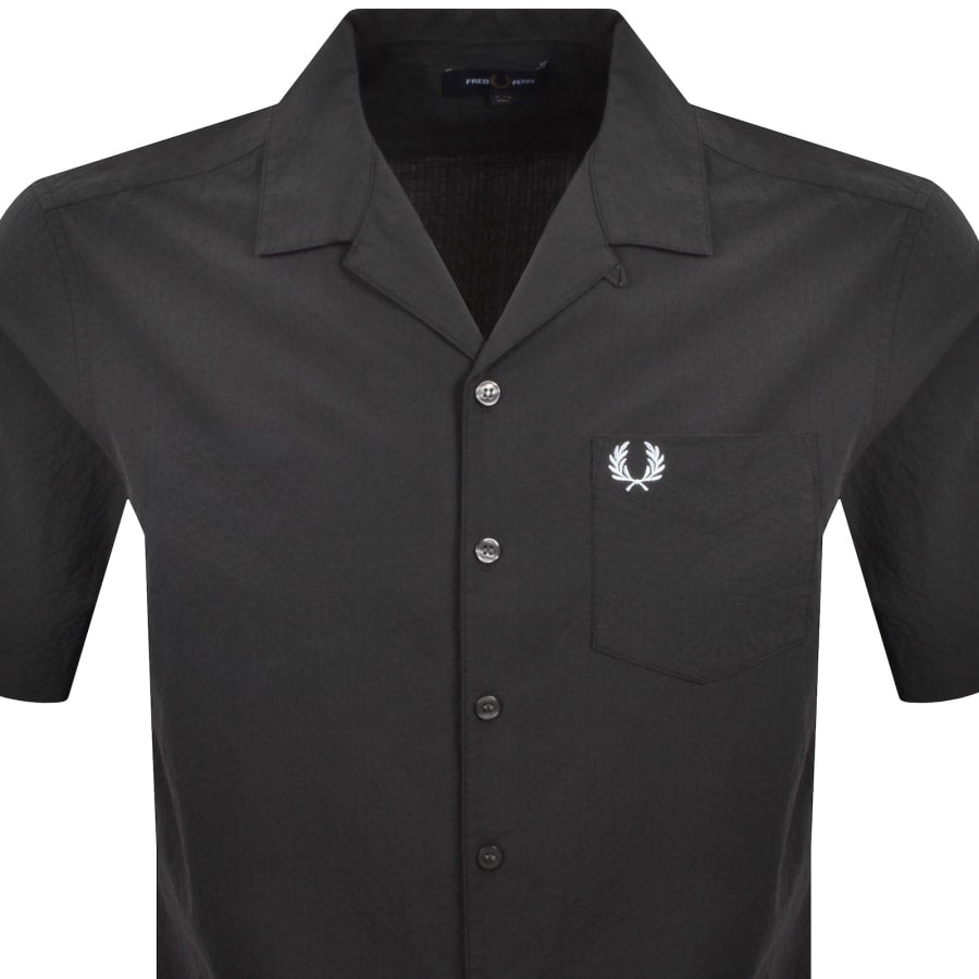 Fred Perry Seersucker Revere Collar Shirt Grey
