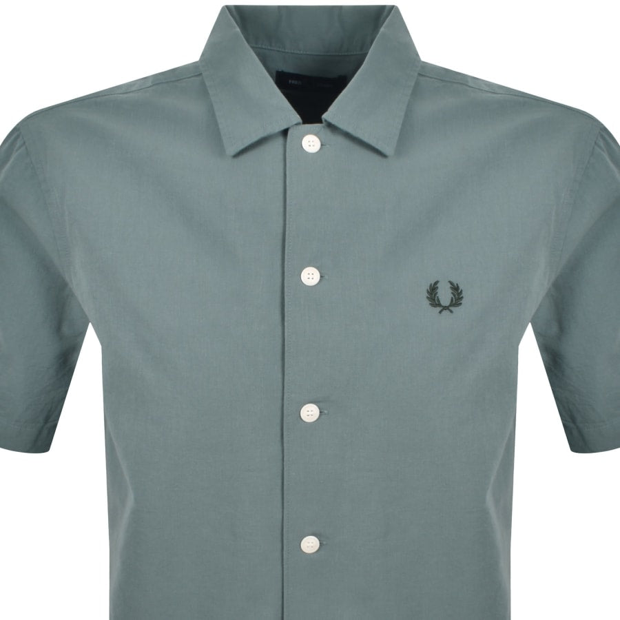 Fred Perry Short Sleeved Shirt Stockport Blue