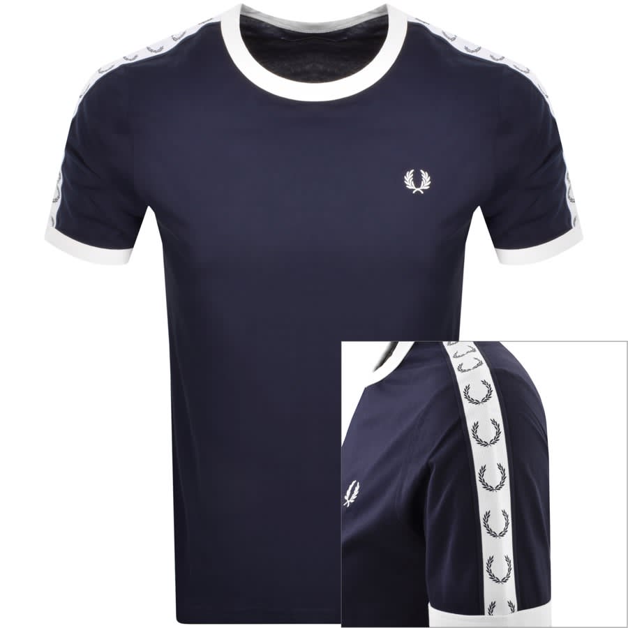 Fred Perry Taped Ringer T Shirt Blue