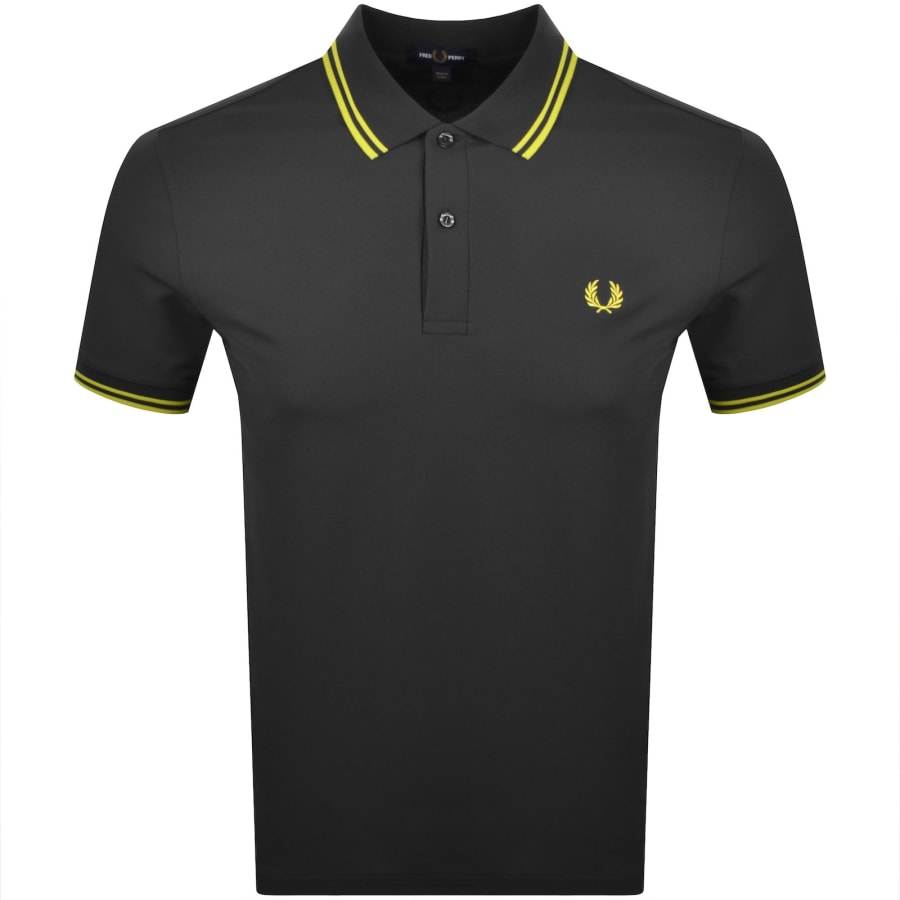Fred Perry Twin Tipped Polo T Shirt Grey