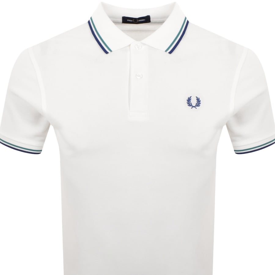 Fred Perry Twin Tipped Polo T Shirt Snow White