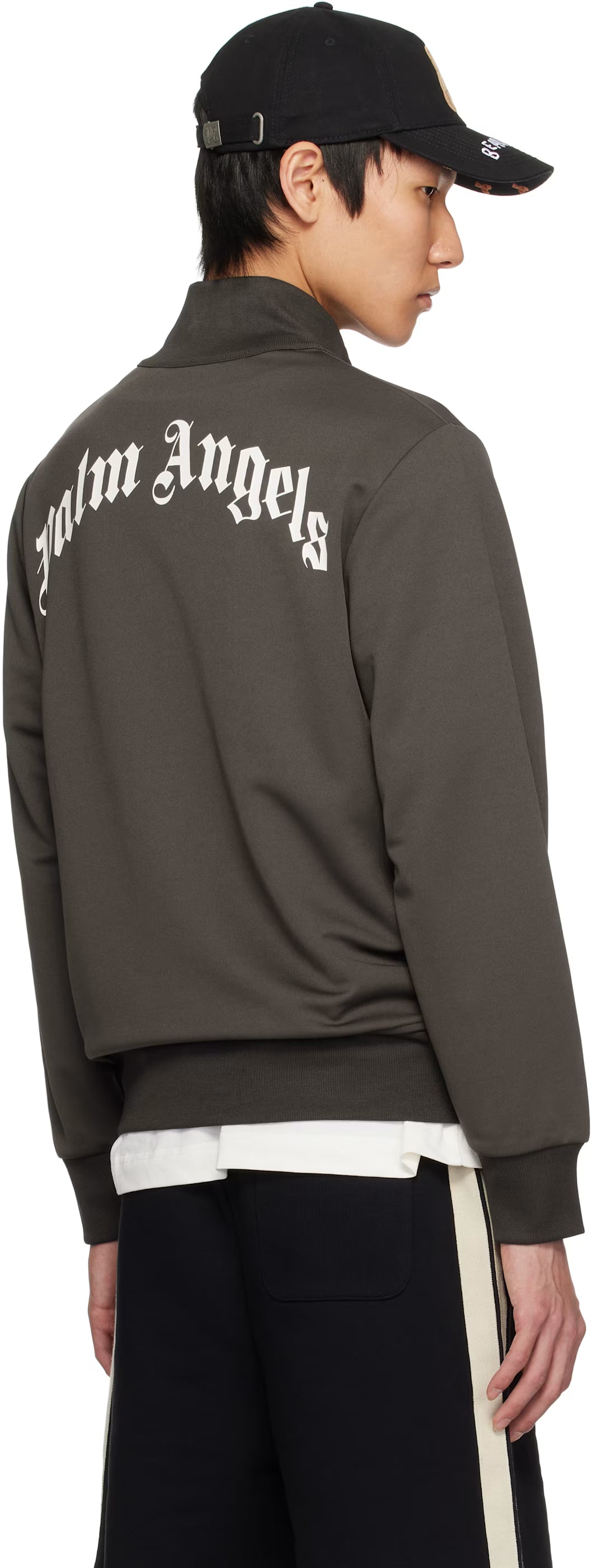 Gray Curved Logo Track Jacket