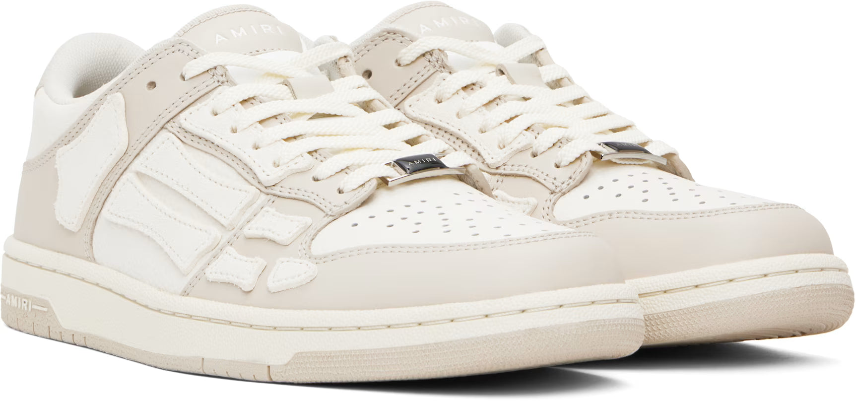 AMIRI Women White & Beige Skel-Top Low Sneakers