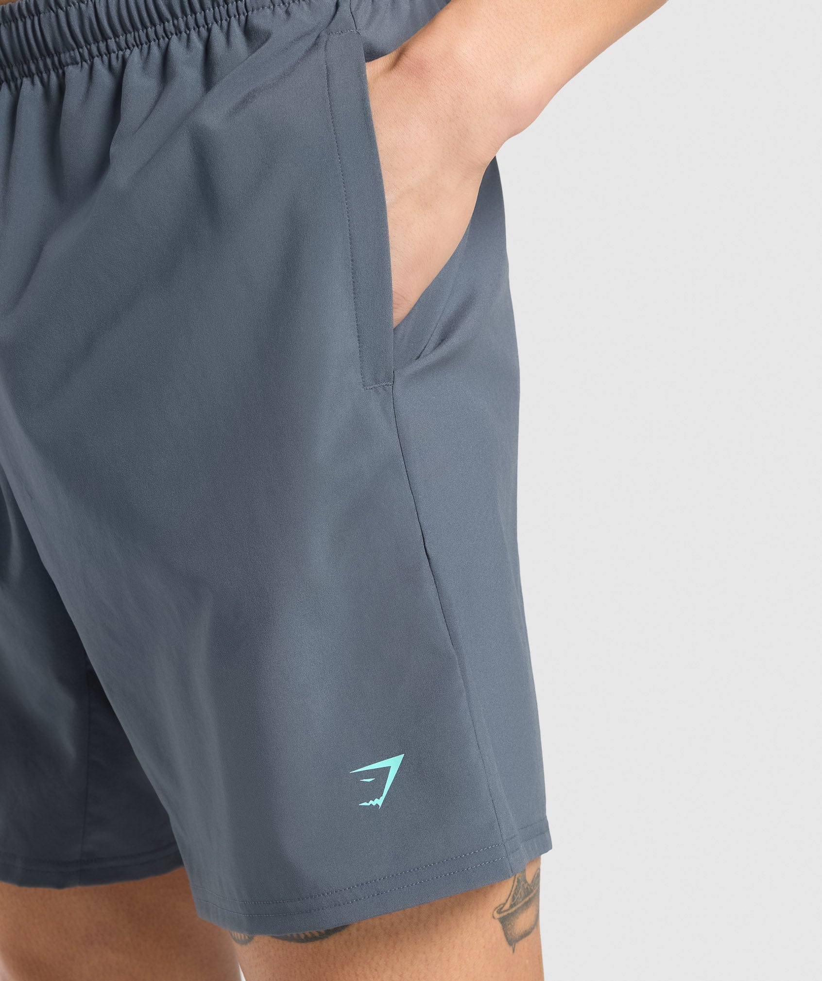 Gymshark Keep Showing Up 7" Shorts - Titanium Blue