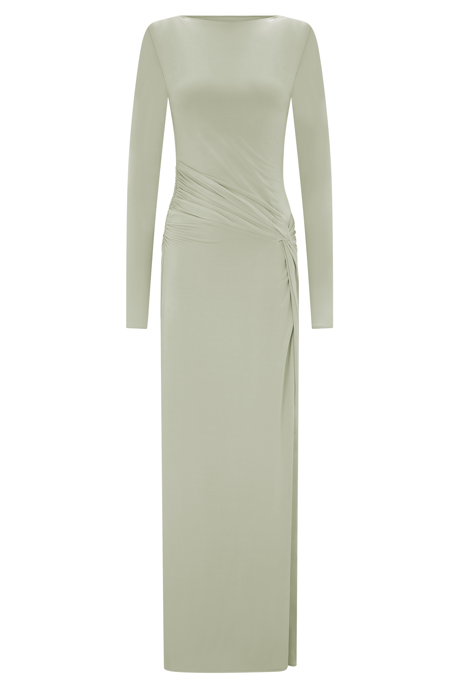 Deanna Long Sleeve Gathered Maxi Dress - Sage