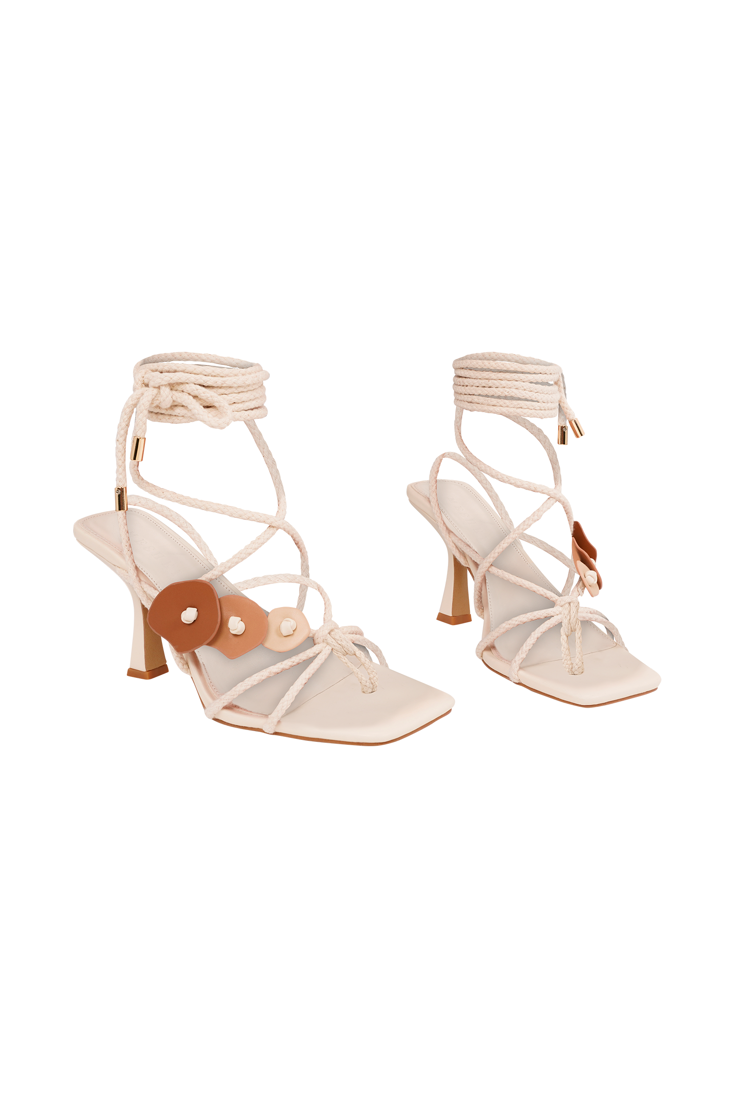 Ezekiel Strappy Sandal Heel - Ivory