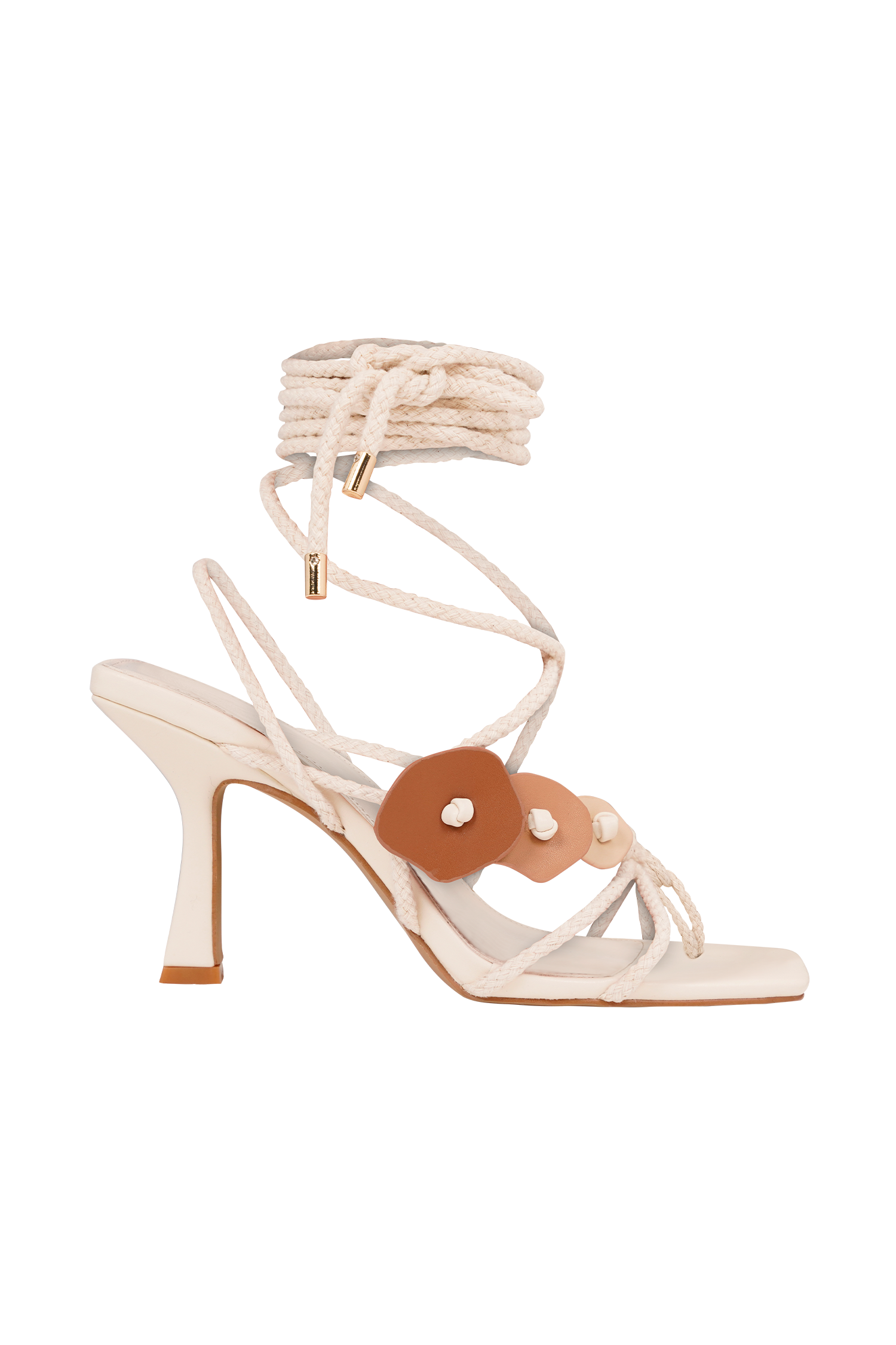 Ezekiel Strappy Sandal Heel - Ivory