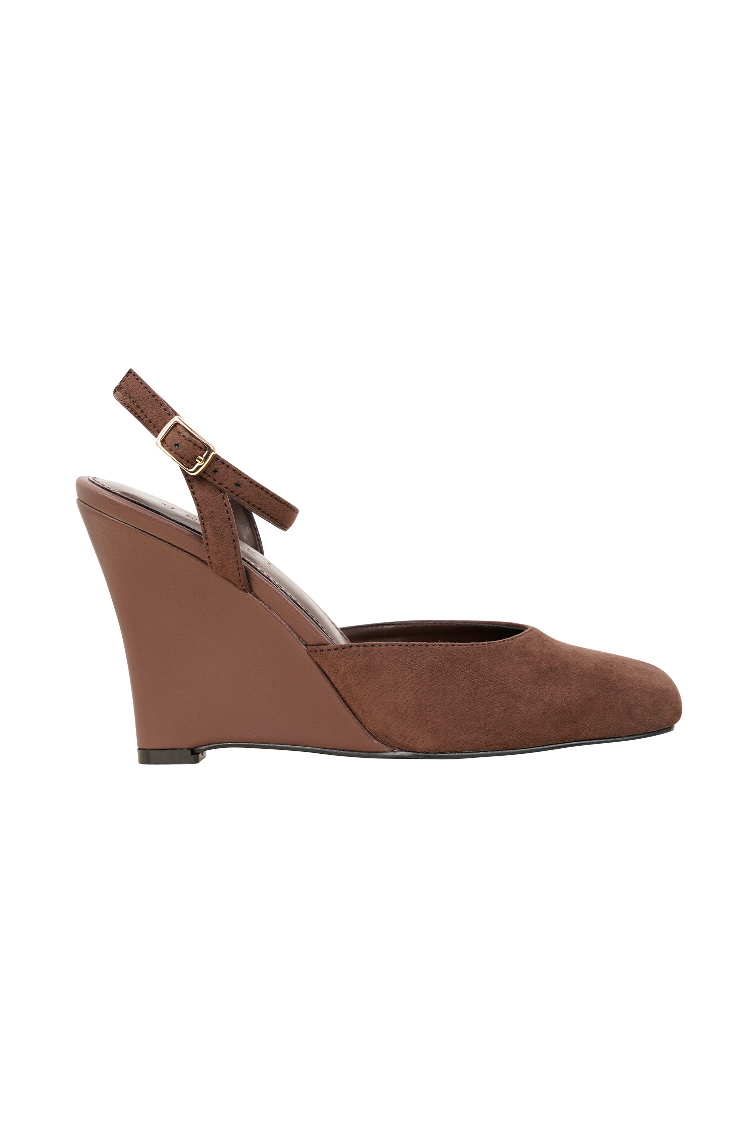 Kaleen Faux Suede Wedge Heel - Chocolate
