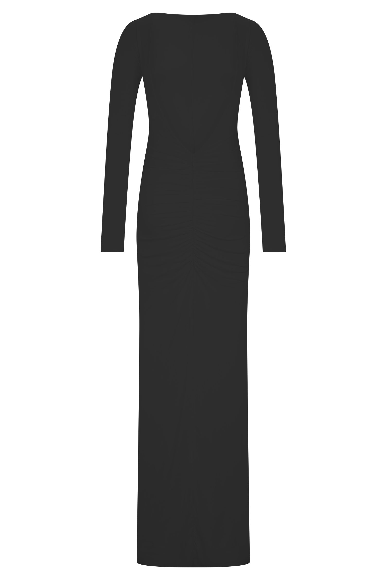 Louisa Long Sleeve Slinky Maxi Dress - Black