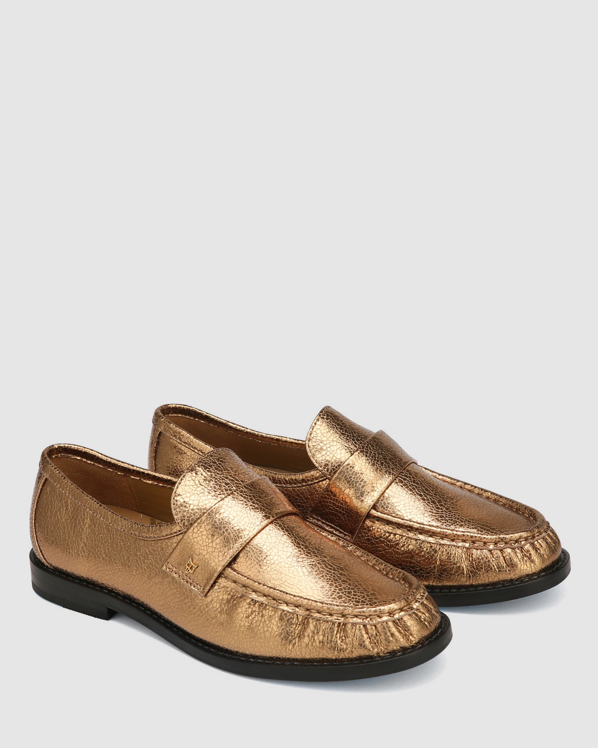 Goldie Gold Foil Leather