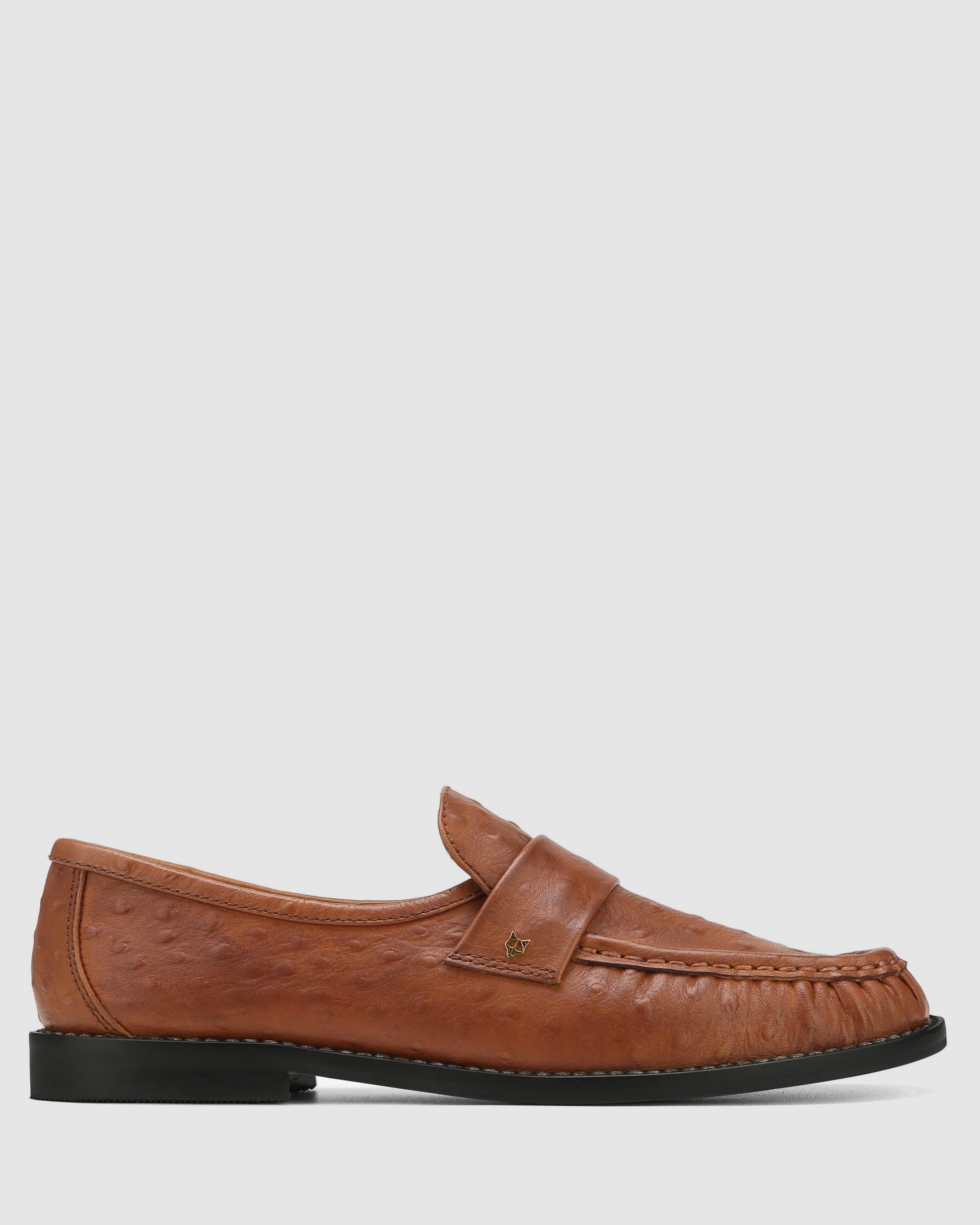 Goldie Ostrich Print Leather
