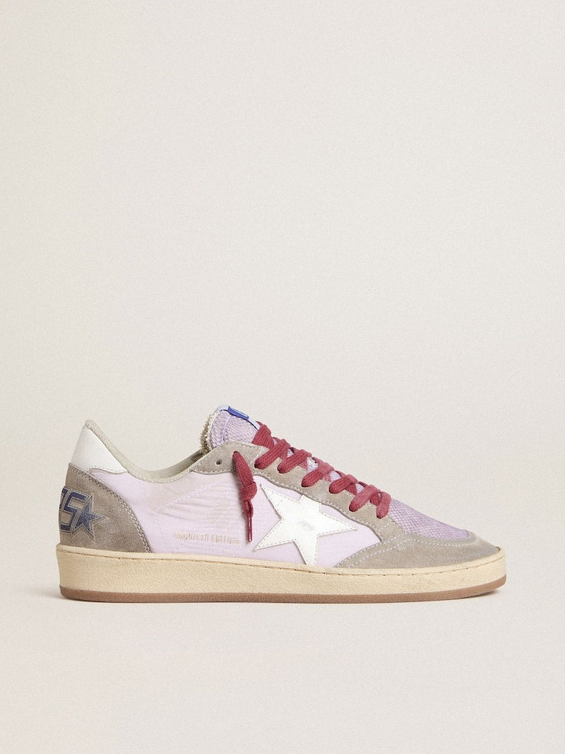Women's Ball Star LTD in lilac nylon with white leather star and suede inserts