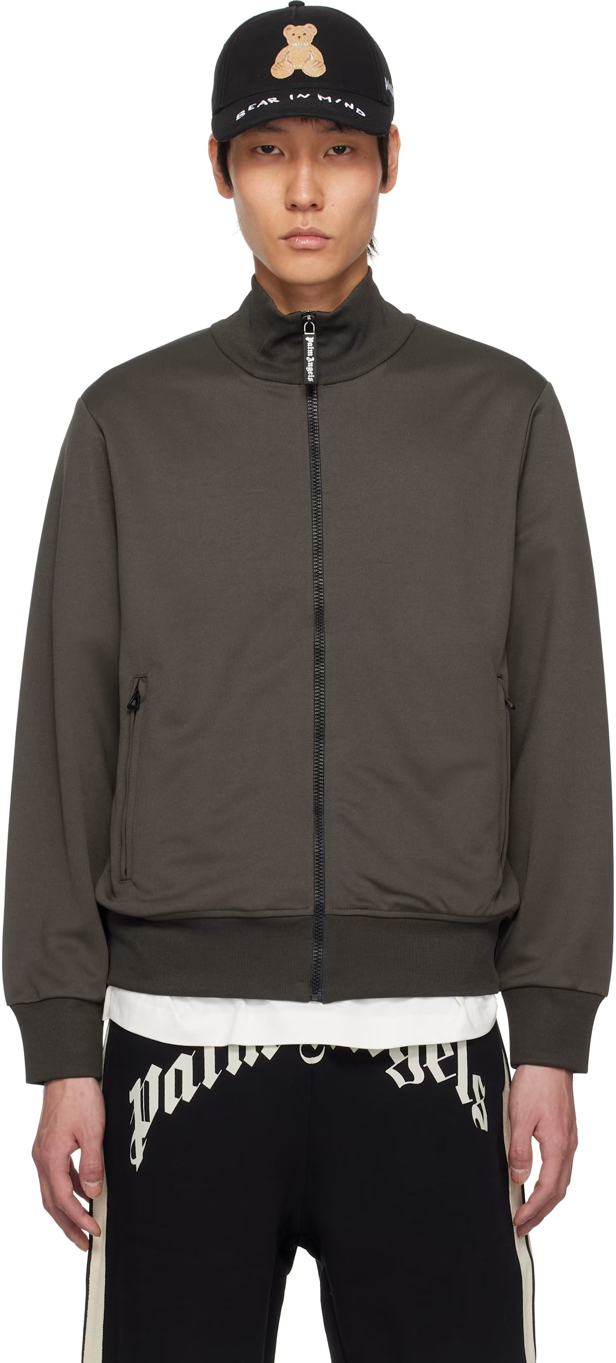 Gray Curved Logo Track Jacket