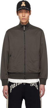 Gray Curved Logo Track Jacket