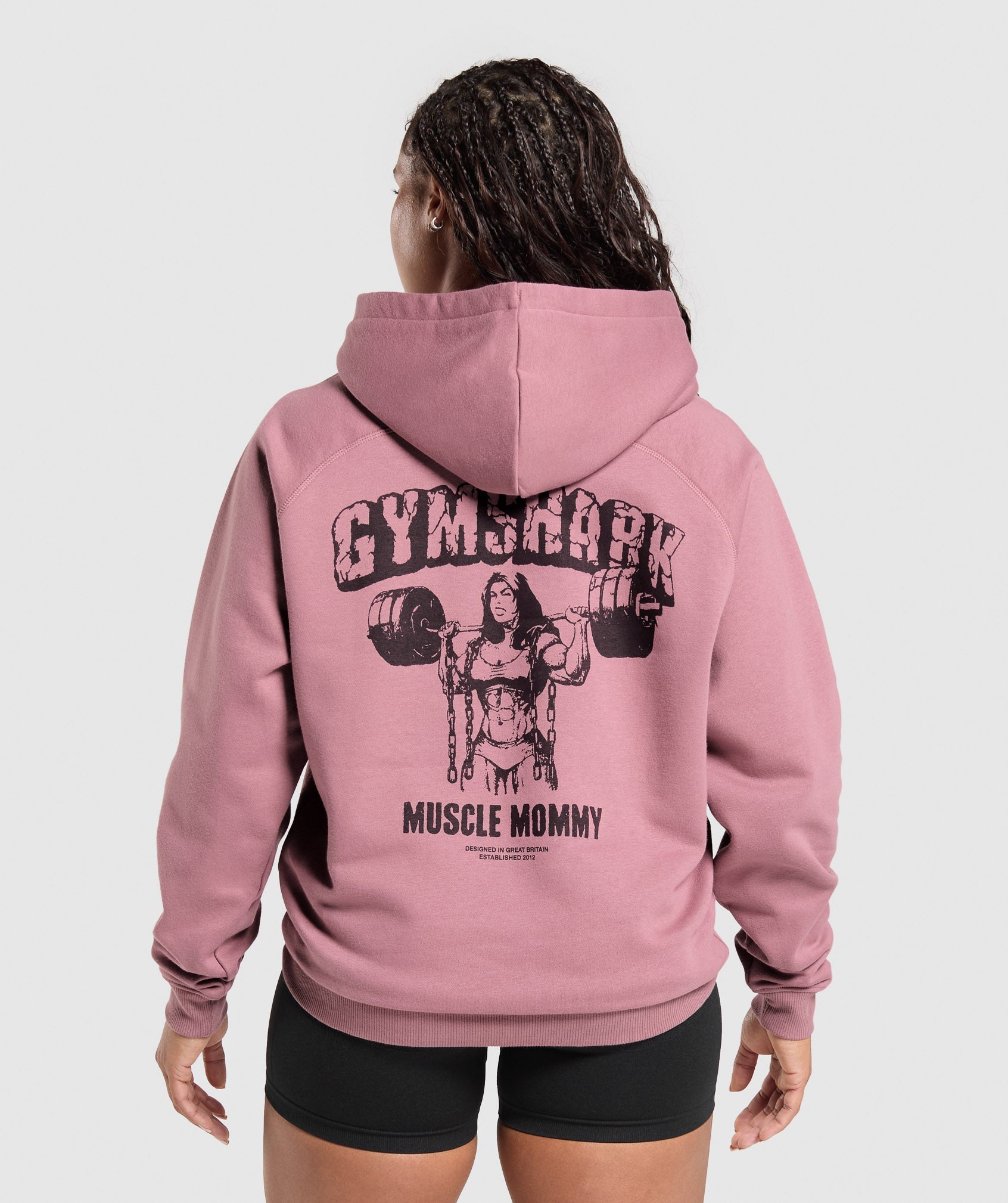 Gymshark Gritty Muscle Mommy Graphic Hoodie - Calm Pink