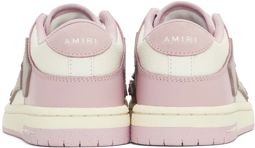AMIRI White & Pink Skel Top Low Sneakers